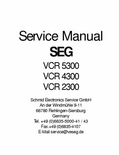 SEG VCR3xxx series Service Manual, schematics